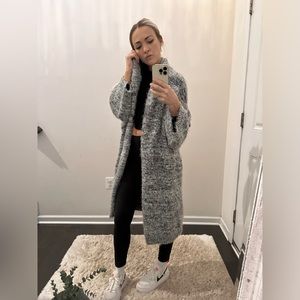 Leith Oversized Shaggy Layering Cocoon Style Wrap Cardigan Sweater Size XS/S